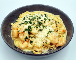 Creamy Garlic Prawn Fettuccini